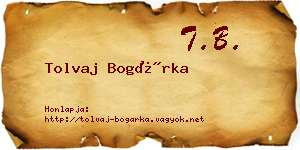 Tolvaj Bogárka névjegykártya